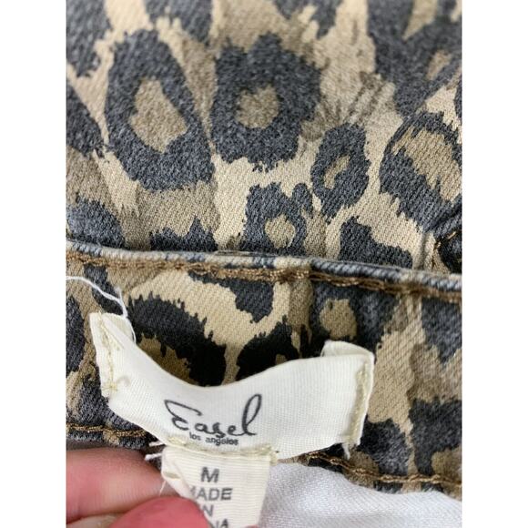 Easel‎ Womens Jeans Size Medium 28" W Skinny Destroyed Animal Print Raw Hem - Picture 4 of 9